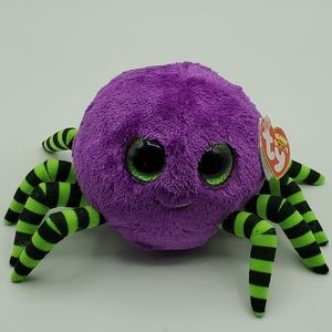 NWT Ty Beanie Boos  Purple Spider Crawly Halloween 6"